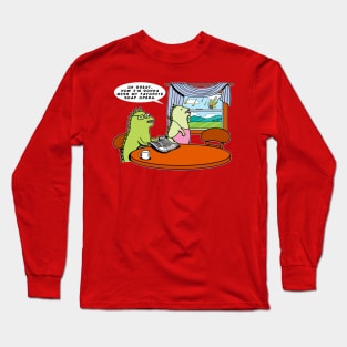 Funny Cute Kawaii Dinosaur Couple Apocalypse Extinction Funny Cartoon Long Sleeve T-Shirt